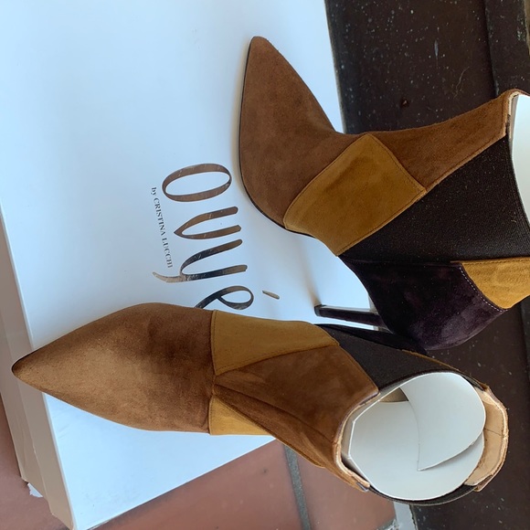 Ovyé by Christina Lucchi Suede Patchwork Booties - Picture 3 of 4